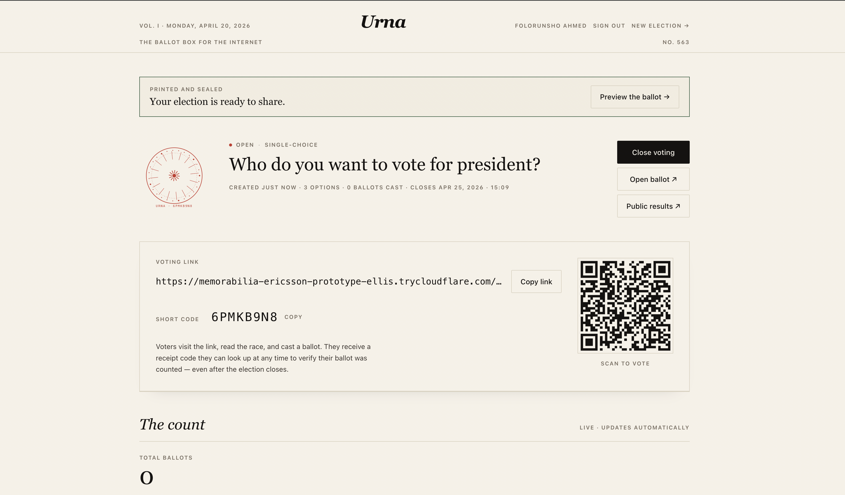 Urna preview